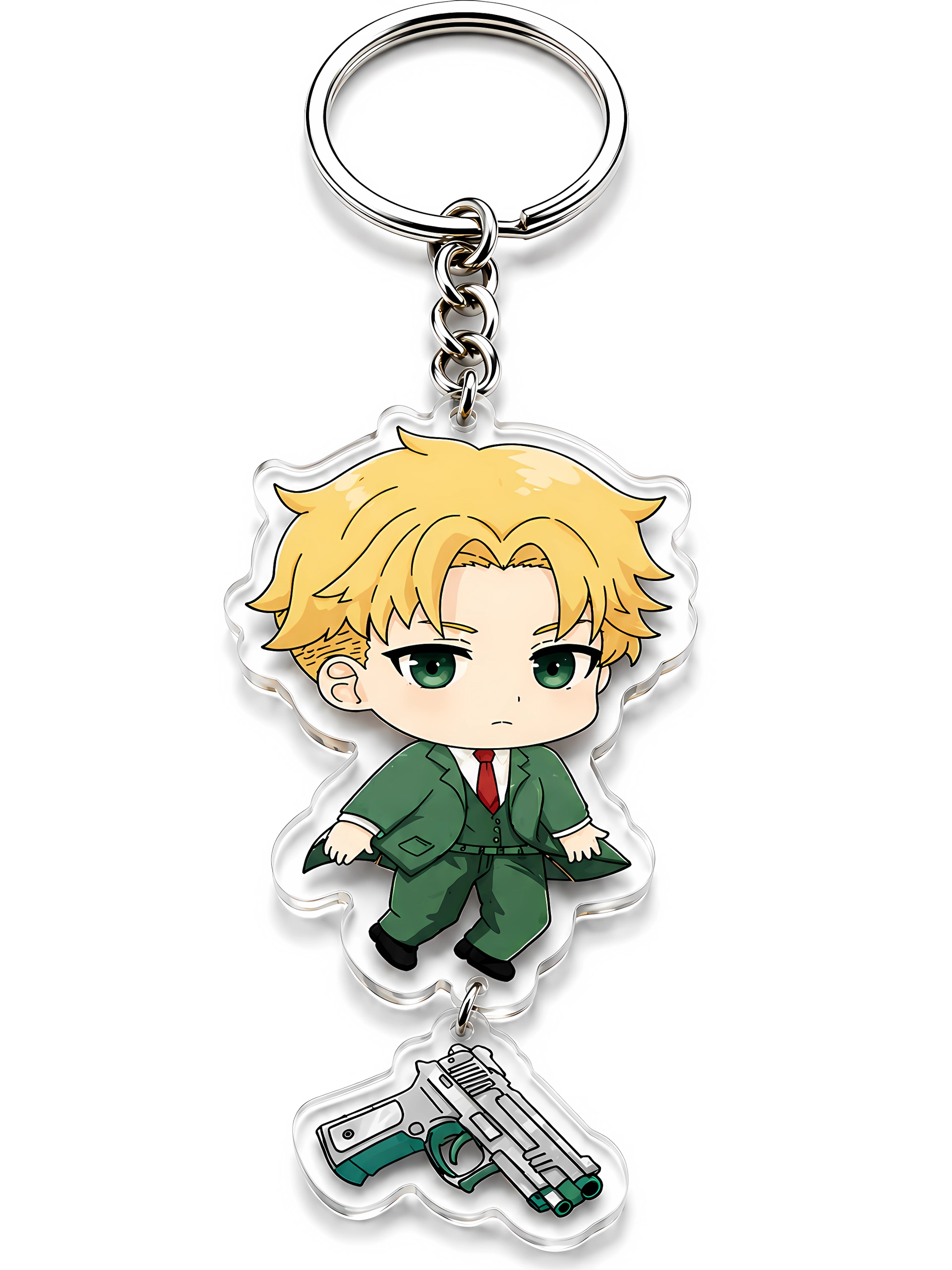 Spy X Family Loid Forger Keychain, Premium Double Sided UV Printed Transparent acrylic Keychain