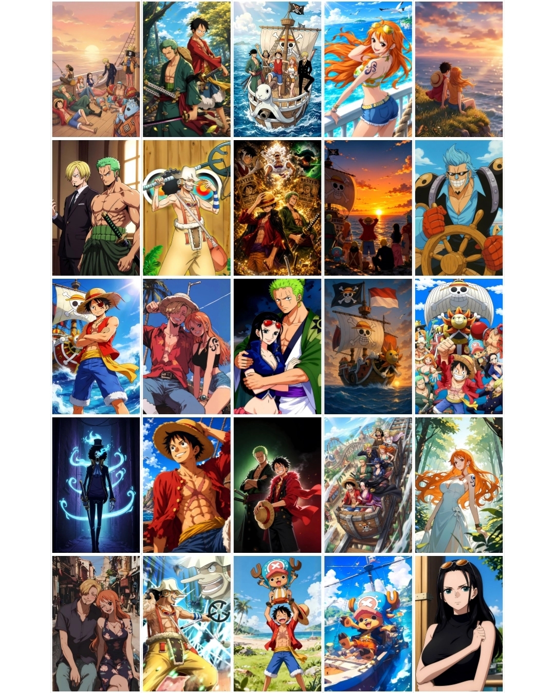 Set Of 25 One Piece Posters (90x140 mm) with Glue Tape | 300 GSM Perfect for Wall decor for Bedroom, Office, Gaming Room, Anime lovers